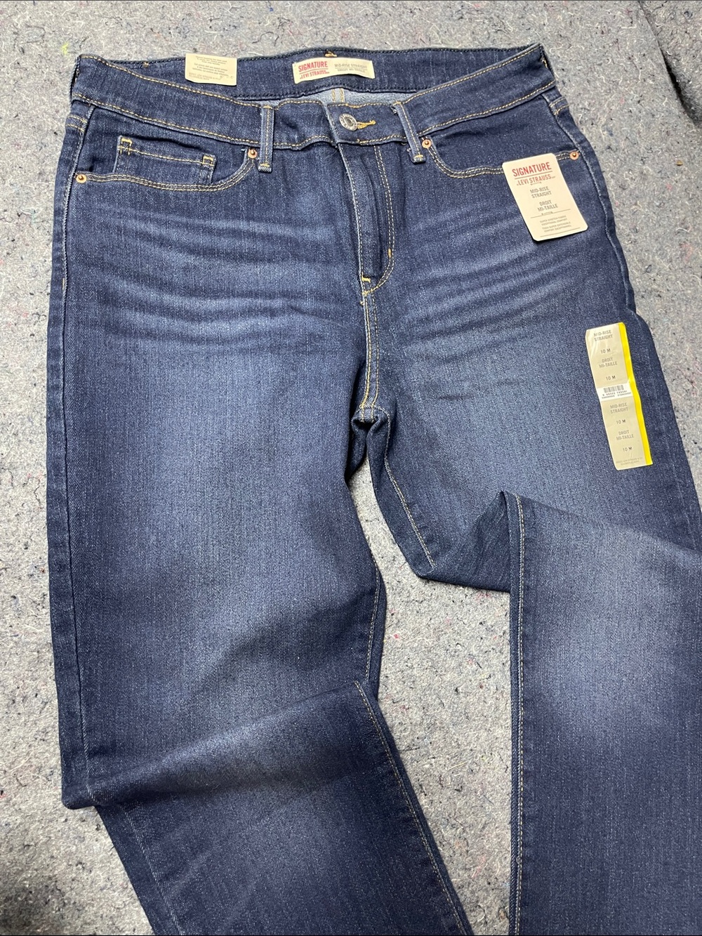 Signature by Levi Strauss Dark Indigo Jeans with Gold Stitching